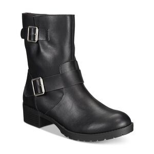 STYLE & COMPANY Womens Black Double Strap Motorcycle Gianara Booties 5.5 M